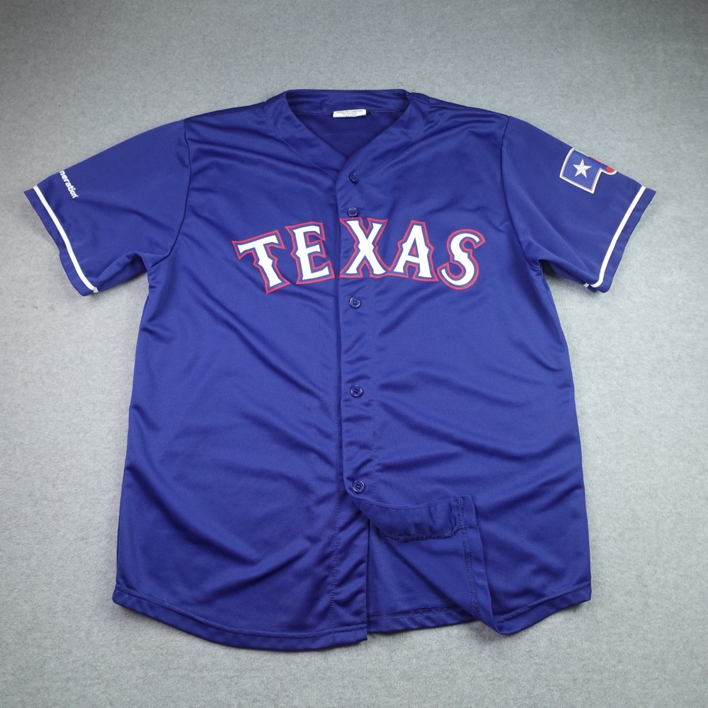 Texas Rangers Jersey Mens XL Blue Beltre 29 Baseball Button Front Texas Flag MLB